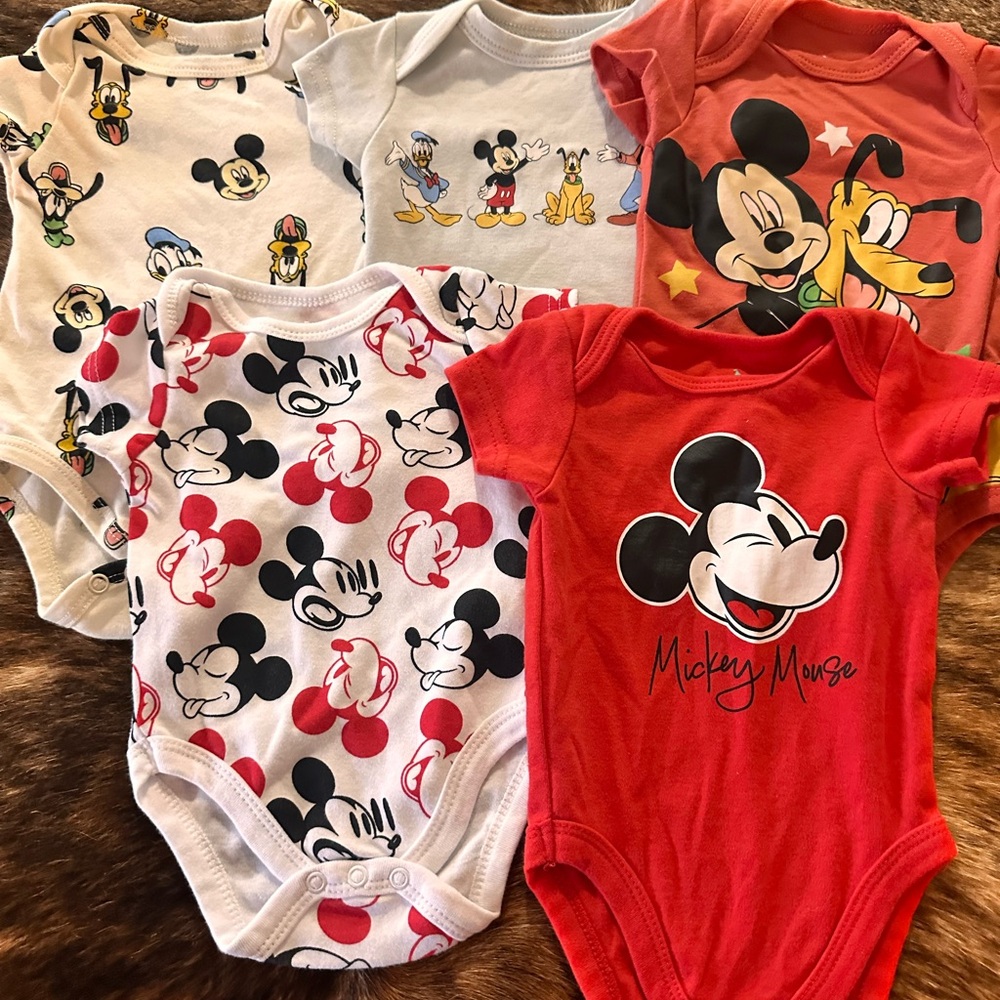 Disney Mickey Mouse Bodysuit Collection - Red, White, Black